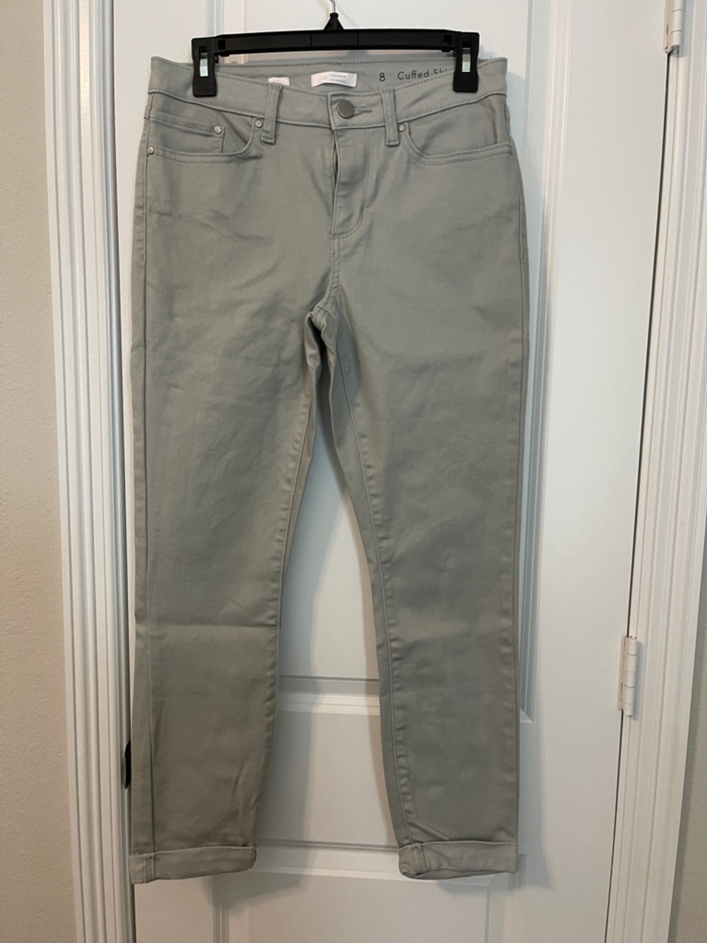 LC Lauren Conrad Light Gray Cuffed Ankle Pants